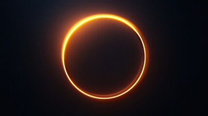 Bright circular light frame glowing against a black background, with soft edges and radiant light, creating a minimalist and modern visual effect