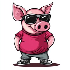 Cool Pig in Sunglasses
