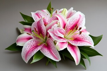 Lilies, in a bouquet, symbols of beauty are often chosen for weddings and special occasions