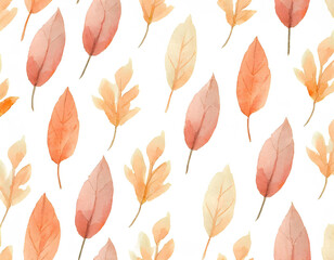 Fototapeta premium Namalowane jesienne liście wzór