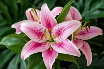 Fototapeta premium Lilies, pink hues, soft and romantic add a gentle touch to floral arrangements