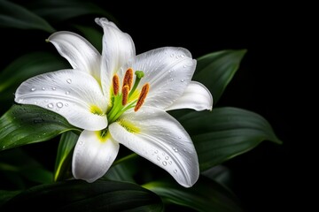 Fototapeta premium Lilies, white and pure, symbols of innocence are often used in ceremonies to convey sincerity and virtue