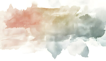 Obraz premium Soft watercolor splashes or strokes in muted tones, offering an artistic yet understated look