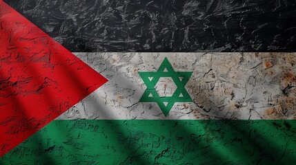 A flag with a red stripe and a green stripe with a white star in the middle