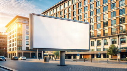 Obraz premium Blank advertising billboard on city street . 