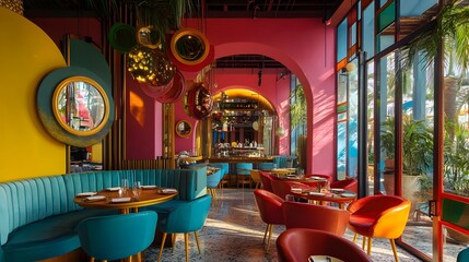 A dynamic restaurant with ever-changing vibrant themes and decor