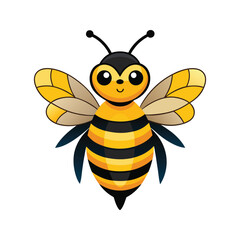 Bee cartoon color vector illustration design