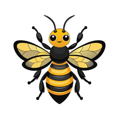 Bee cartoon color vector illustration design