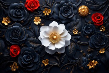 Zodiac signs with their corresponding flowers, depicted in an artwork where each zodiac sign is paired with a specific flower, symbolizing the traits and characteristics of the sign through