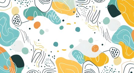 Abstract background with colorful shapes and patterns.