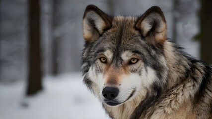 Fototapeta premium gray wolf canis lupus