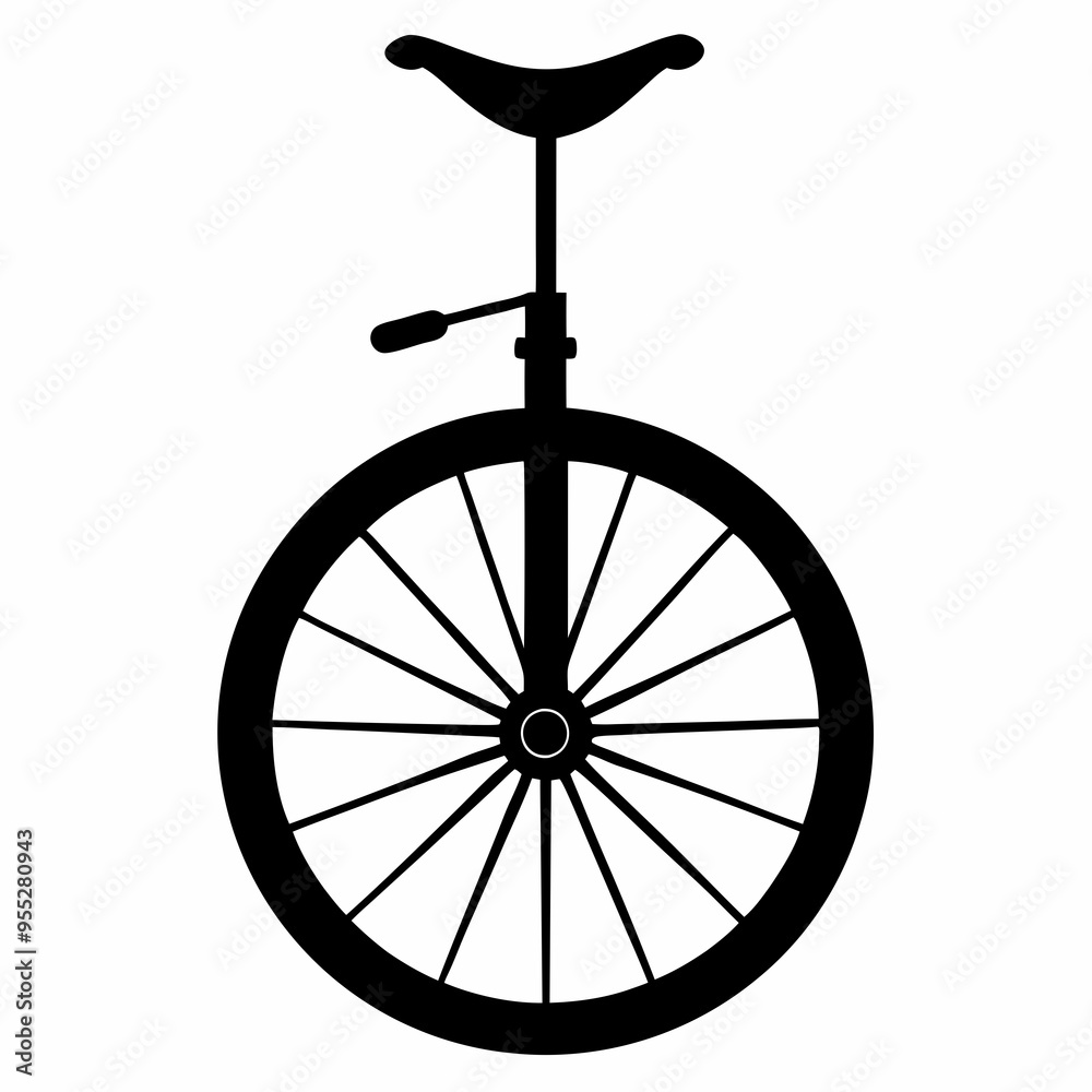 Canvas Prints unicycle black silhouette