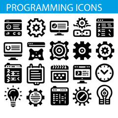 Programming icons sheet vector illustration.