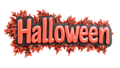 Halloween festival holiday headline header text design. Bold 3d effect