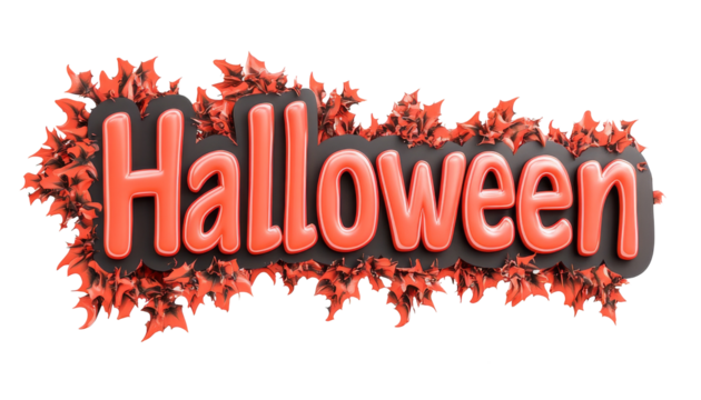 Halloween festival holiday headline header text design. Bold 3d effect
