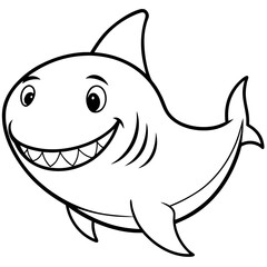 shark cartoon isolated on white