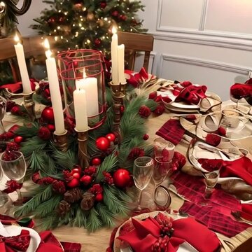 a video of christmas table decoration