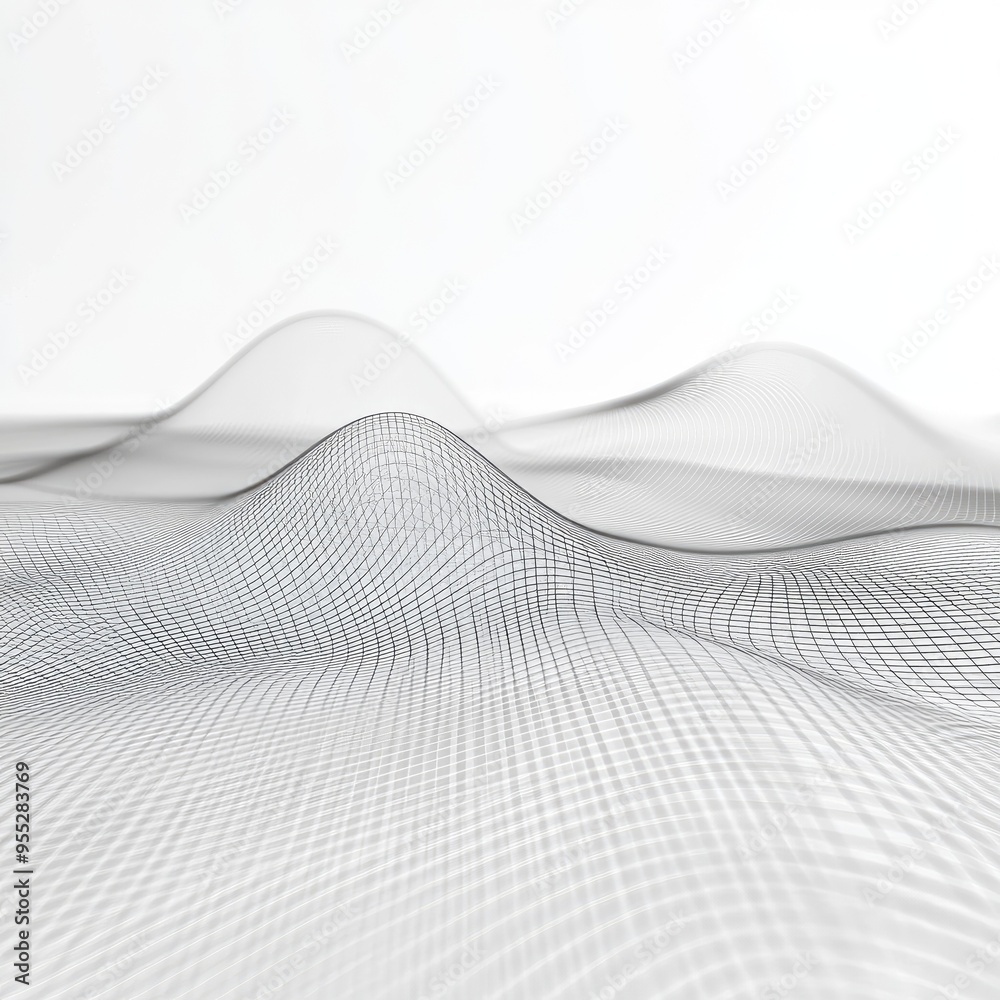 Wall mural abstract design featuring smooth waves and intricate lines, perfect for modern backgrounds and creat