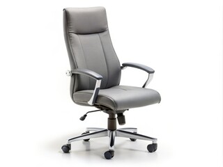 Sleek and modern, this grey office chair offers adjustable height and ergonomic features, ideal for offices, meeting