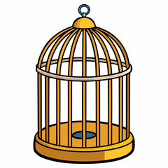 Minimalist White Cage Vector Art