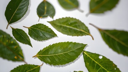 Obraz premium Symbol of Waste Recycling with Green Leaves, Environmental Protection Concept, Save Planet, Eco, Recycling Concept, White Background