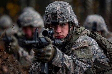 Fototapeta premium Military Maneuvers in Training Exercise
