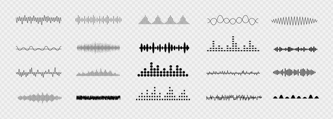 Sound and music waves effect. Equalizer. Radio or voice waves. High frequency signal. Sound signal