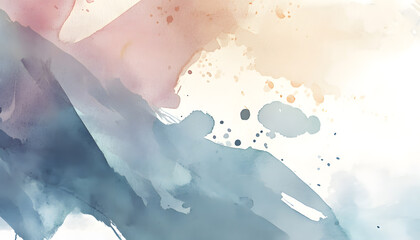 Obraz premium Soft watercolor splashes or strokes in muted tones, offering an artistic yet understated look