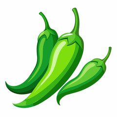Red Chili Peppers Vector Art on White Background