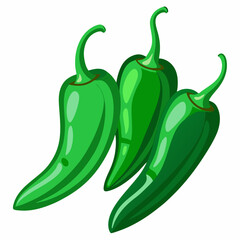 Red Chili Peppers Vector Art on White Background