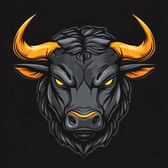 Powerful Bull Head with Intense Gaze