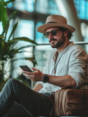 Obraz premium A man wearing a straw hat
