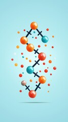 Colorful molecular structure representing scientific concepts in a playful design, ideal for educational or creative purposes.