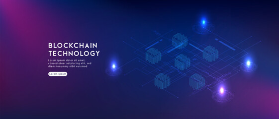 Blockchain technology.Hi-tech Modern futuristic design. Abstract technology vector illustration background.