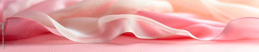 Aufkleber Serene Pastel Wave Patterns Over Gradient Background - Minimalistic Artistic Concept with Gentle, Soft Tones and Ample Copy Space