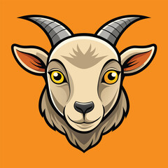 Detailed Goat Face Vector - Perfect for Logos and Graphics