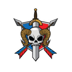 Skull Badge Arrow and Shield.eps