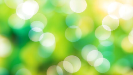 Obraz premium Vibrant Green Bokeh Background with Soft Light Effects