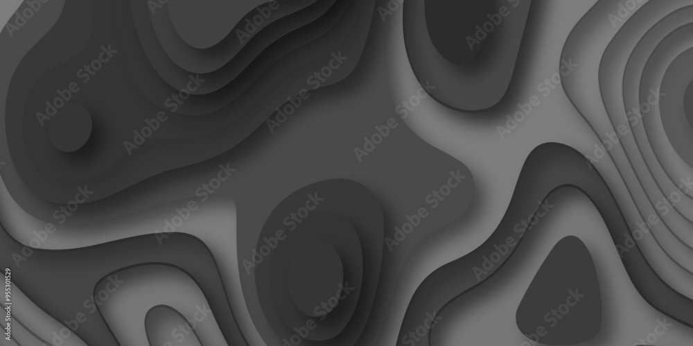 Poster Abstract black paper cut style design.abstract vector seamless pattern with shadows Trendy contemporary design.abstract papercut and multi layer cutout pattern pattern on vector design ..	

