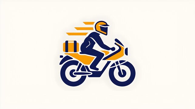 Delivery man motorbike logo icon. elivery Courier Motorbike Logo, Scooter delivery esport Icon Symbol Vector Template