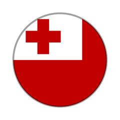 Fototapeta premium The flag of Tonga. Flag icon. Standard color. Round flag. Computer illustration. Digital illustration. Vector illustration.