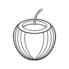 Coconut Cocktail vector icon illustration on a white background.