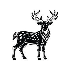 Deer icon silhouette vector illustration on white background.