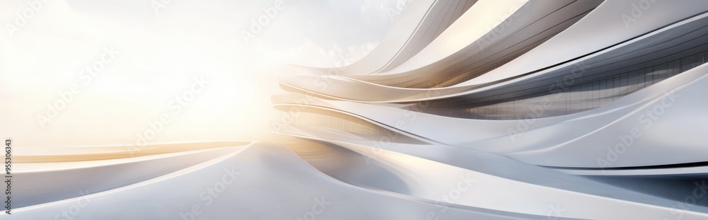 Poster abstract architecture background featuring a conceptual design in 3d rendering