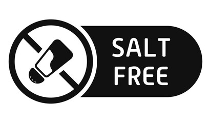 Salt free label. Diet, sticker, healthy eating, digestive problems, stomach, intestines, disorder, indigestion, acquired, congenital, alternative, get rid of swelling, gentle dishes useful health care