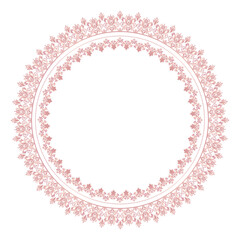 Damask Round Wreath luxury rose gold circular round ornament floral Abstract pattern, Classic Victorian traditional style, illustration Vintage Design, Floral frames, Mandala, Antique, Moroccan frame