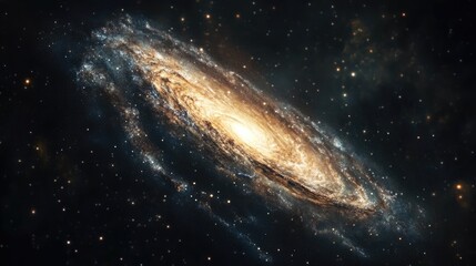 Fototapeta premium 3D cartoon rendering depicting our galaxy the Milky Way featuring a long exposure astronomical image of the nebula