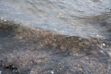 water flowing into the river