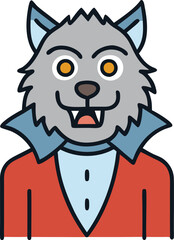A werewolf cartoon vector for Halloween