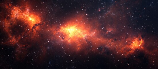 Naklejka premium A vibrant and stunning space nebula in 3D cartoon rendering